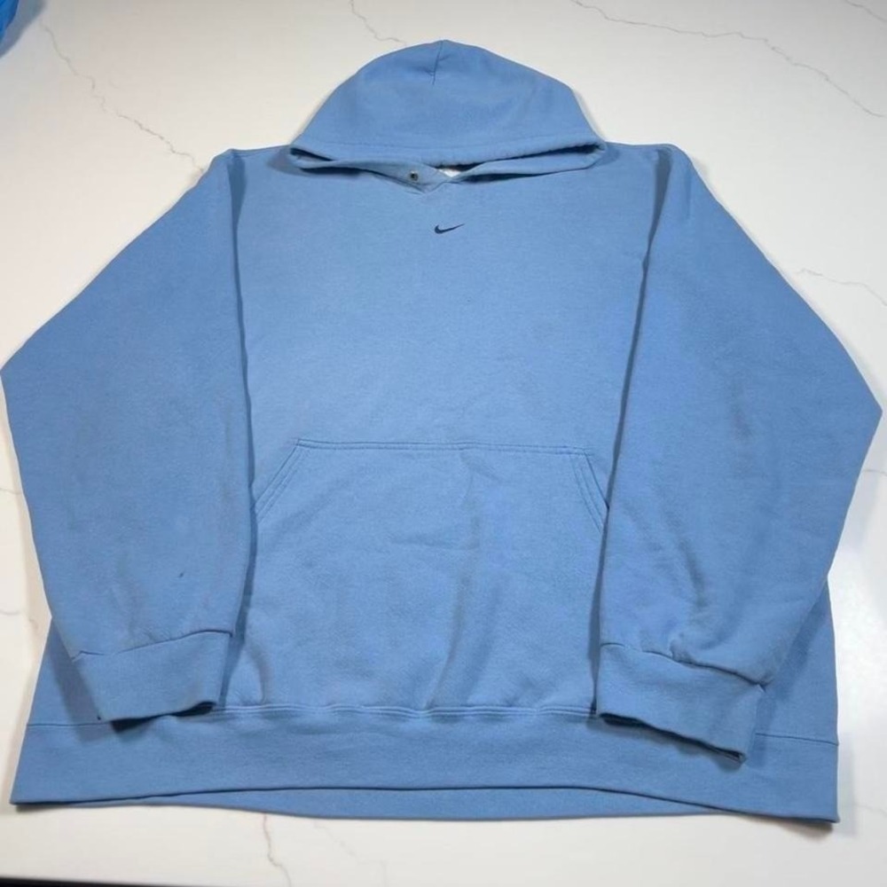 Vintage light blue Nike center swoosh hoodie XL